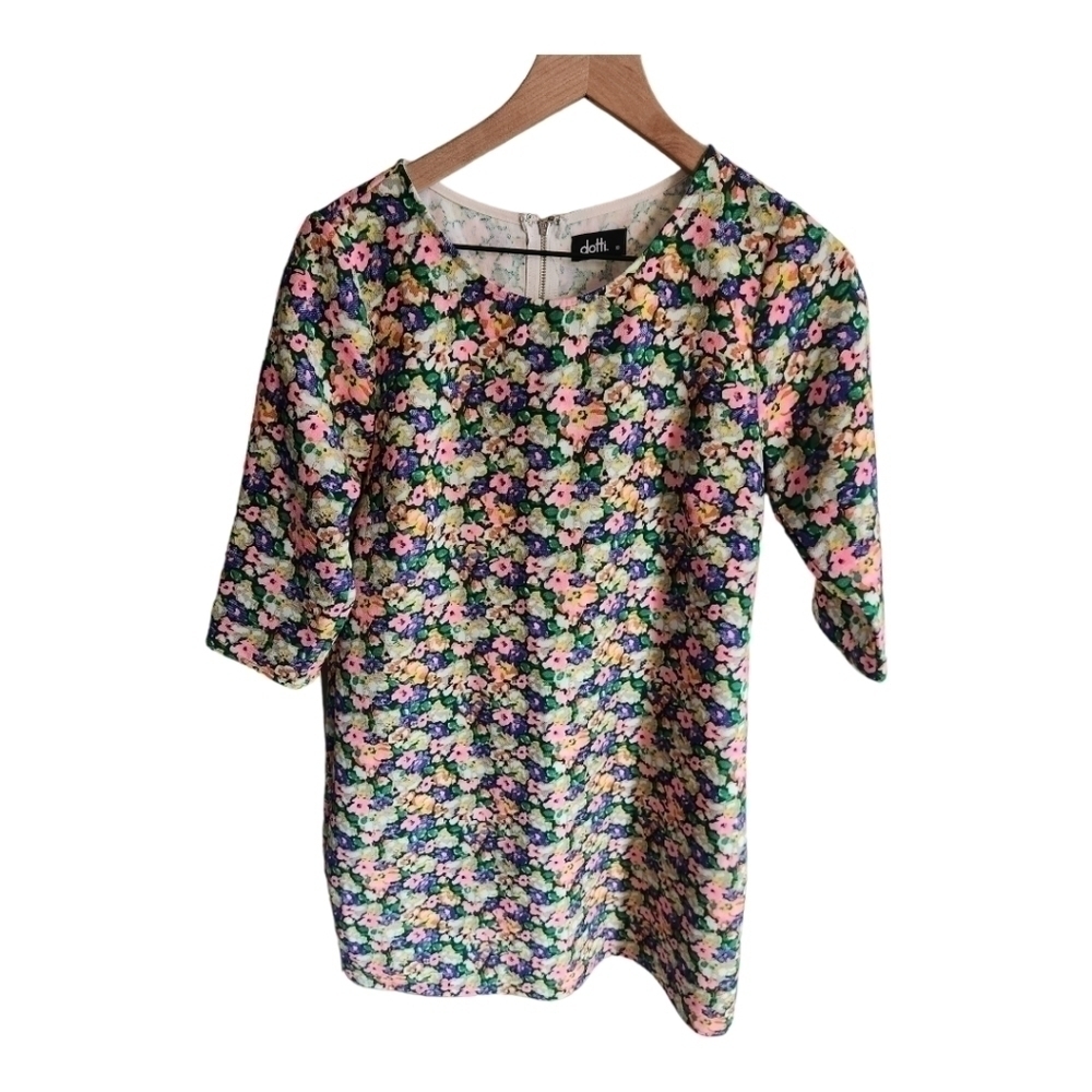 Dotto multi colored floral, retro, vibtage style dress. Size 10